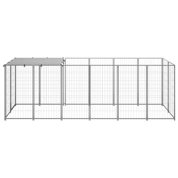 vidaXL Dog Kennel Silver 330x110x110 cm Steel