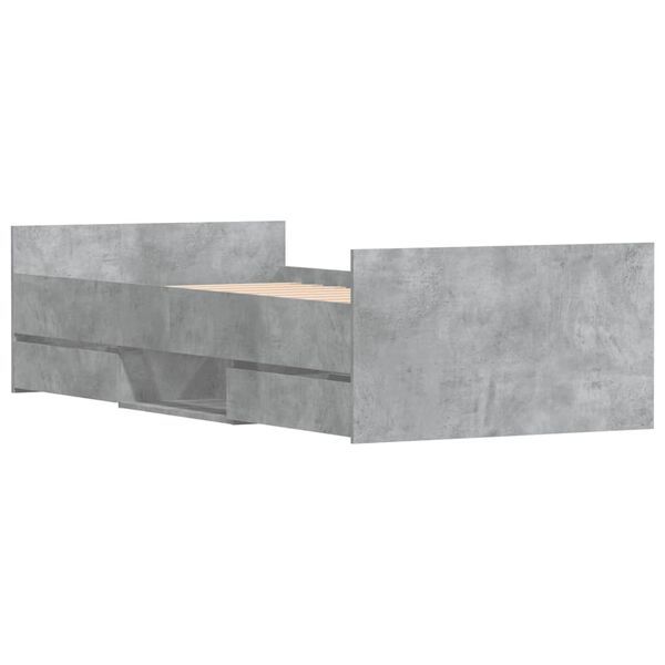 vidaXL Bed Frame without Mattress Concrete Grey 90x200 cm
