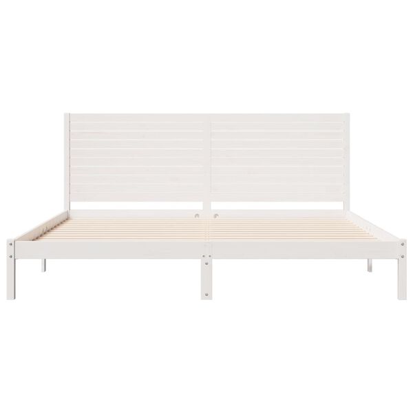 vidaXL Extra Long Bed Frame without Mattress White 200x220 cm Solid Wood