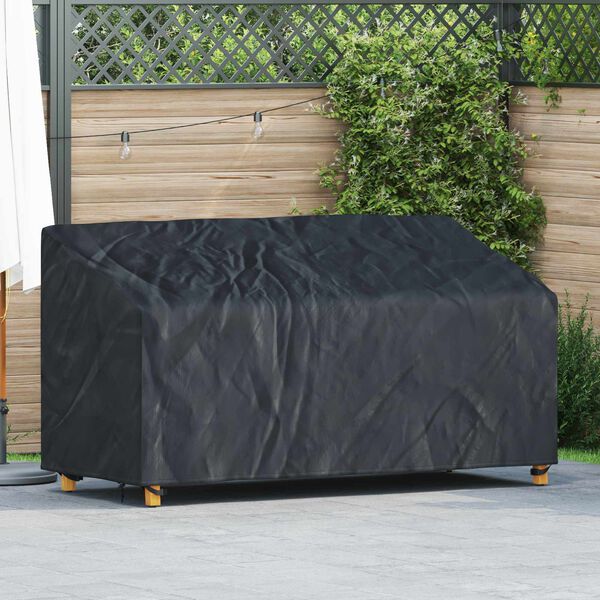 vidaXL Garden Bench Cover Black 205 x 85 x 65 / 94 cm 420D Oxford Fbric
