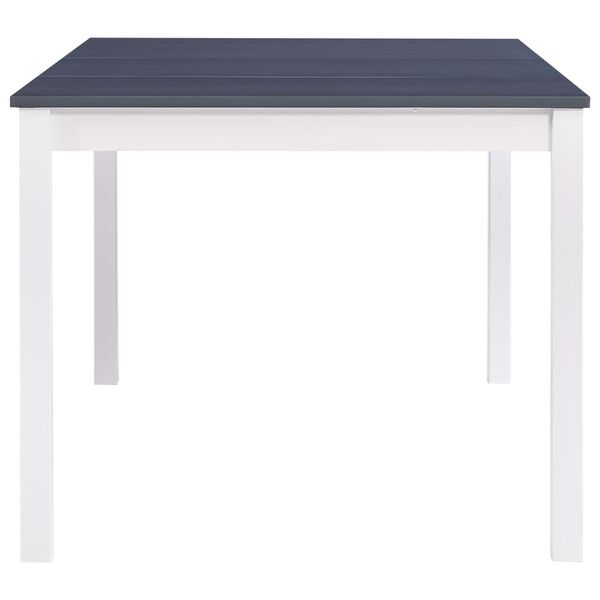 vidaXL Dining Table White and Grey 180x90x73 cm Pinewood
