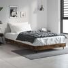 vidaXL Bed Frame without Mattress Smoked Oak 90x190 cm Single Engineered Wood