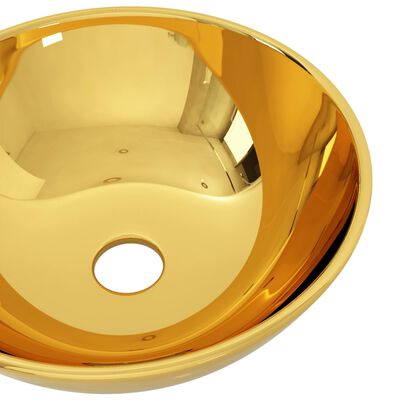 vidaXL Wash Basin 28x10 cm Ceramic Gold