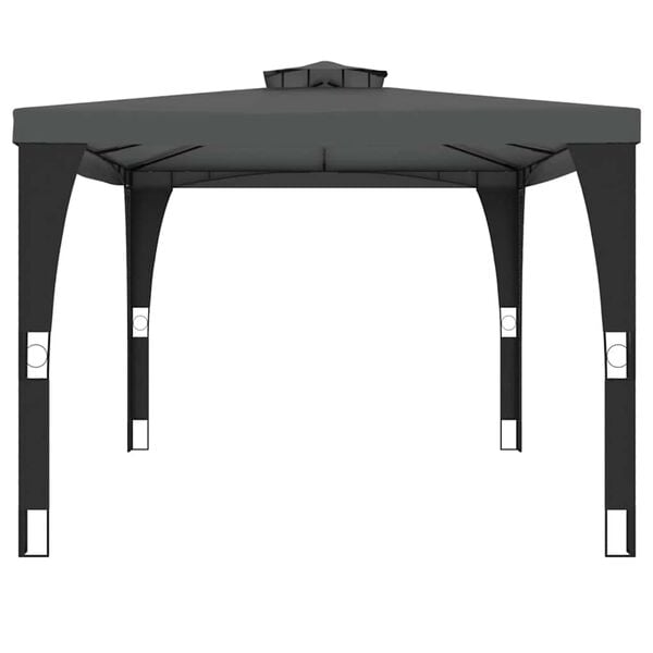 vidaXL Gazebo with Double Roof Anthracite 3.98x2.98 m Steel