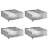 vidaXL Lawn Edging 4 pcs 100 x 100 x 35 cm Steel Silver