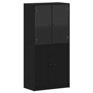 vidaXL Highboard Black Oak 68 x 37 x142 cm