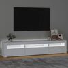 vidaXL TV Cabinet with LED Lights White 195x35x40 cm