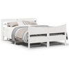 vidaXL Bed Frame with Headboard White 140x190 cm Solid Wood Pine