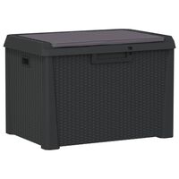 vidaXL Garden Storage Box with Seat Cushion Anthracite 125 L PP