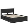 vidaXL Bed Frame with Headboard Black 135 x 190 cm Solid Pine Wood