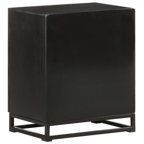 vidaXL Bedside Cabinet Black 40x30x50 cm Solid Acacia and Mango Wood