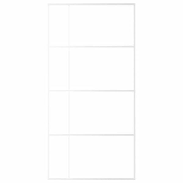 vidaXL Sliding Door Frosted ESG Glass and Aluminium 102.5x205 cm White