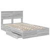 vidaXL Storage Bed Grey Sonoma 135 x 190 cm Engineered Wood