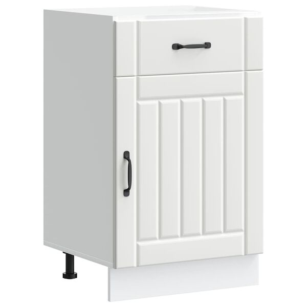vidaXL Kitchen Base Cabinet Lucca White Engineered Wood