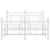 vidaXL Metal Bed Frame without Mattress with Footboard White 140x190cm