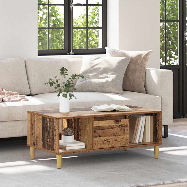 vidaXL Coffee Table Old Wood 90 x 50 x 26.5 cm Engineered Wood