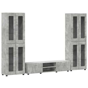 vidaXL TV Cabinet Set with Drawer FLORIN Concrete Grey Engineered Wood