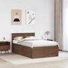 vidaXL Bed Frame with Headboard Brown Oak 120 x 190 cm Engineered Wood