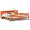 vidaXL Bookcase Bed without Mattress Wax Brown 200x200 cm Solid Wood Pine