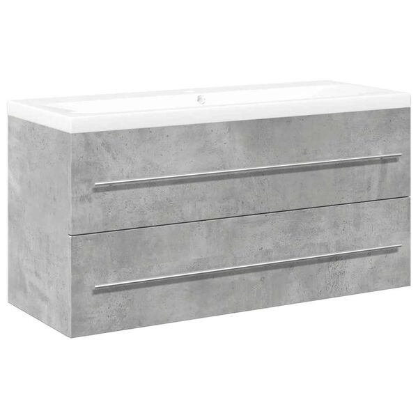 vidaXL 2 Piece Bathroom Furniture Set Concrete Grey Engineered Wood