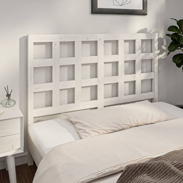 vidaXL Bed Headboard White 140.5x4x100 cm Solid Wood Pine