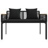 vidaXL Outdoor Bench with Cushion Black 117 x 54 x 74.5 cm Poly Rattan