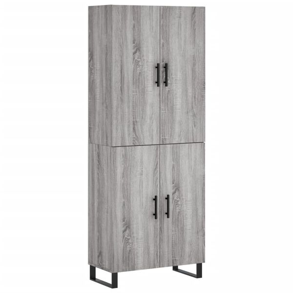 vidaXL Highboard Grey Sonoma 69.5x34x180 cm Engineered Wood