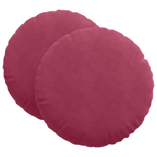vidaXL Seat Cushions 2 pcs Wine Red &Oslash;80 x 29 cm Velvet