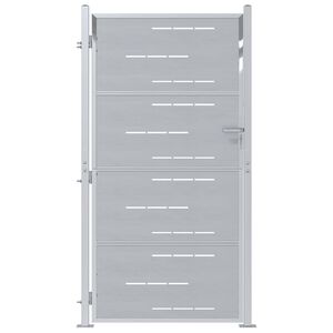 vidaXL Garden Gate with Lock Silver 96 x 200 cm Stainless Steel