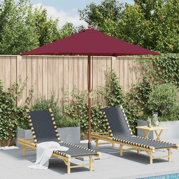 vidaXL Garden Parasol with Wooden Pole 150x200 cm Bordeaux Red