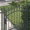 vidaXL Fence Gate with Spikes Grey 170 x 100 cm Powder-coated steel
