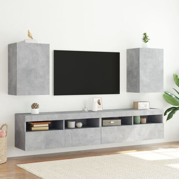 vidaXL TV Wall Cabinets 2 pcs Concrete Grey 40.5x30x60 cm Engineered Wood