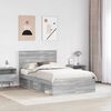 vidaXL Bed Frame Grey Sonoma 120 x 200 cm Solid Pine Wood