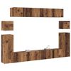 vidaXL TV Units Wall-mounted 4 pcs Old Wood Engineered wood