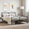 vidaXL Metal Bed Frame without Mattress with Footboard&nbsp;Black 140x200cm
