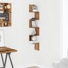 vidaXL Wall Corner Shelf Old Wood 20x20x127.5 cm Engineered Wood