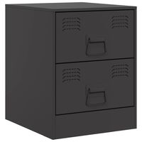 vidaXL Bedside Cabinet Black 34.5x39x44 cm Steel