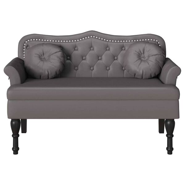 vidaXL Chesterfield Bench Grey 120.5 x 65 x 75 cm Faux Leather