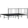 vidaXL Metal Bed Frame without Mattress with Headboard Black 180x200cm