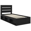 vidaXL Bed Frame with Headboard Black 90 x 190 cm Solid Pine Wood