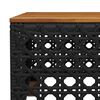 vidaXL Garden Table Black 55x55x36 cm Poly Rattan Acacia Wood