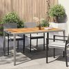 vidaXL Garden Table 150x90x75 cm Poly Rattan and Acacia Wood Grey