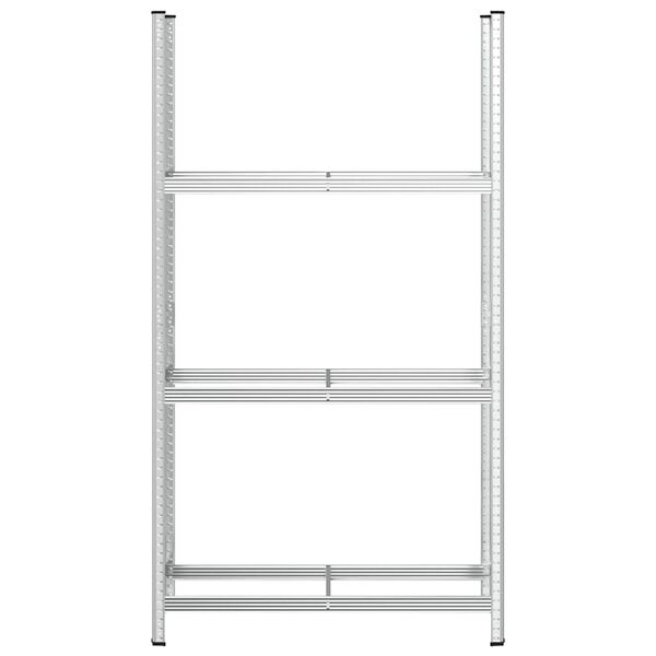 vidaXL 3-Layer Tyre Shelf Silver 110x40x200 cm Steel