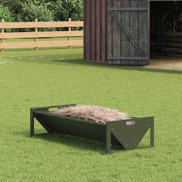 vidaXL Livestock Feeding Trough Olive Green 108 x 50 x 28 cm