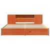 vidaXL Bookcase Bed Frame Wax Brown 200 x 200 cm Solid Pine Wood