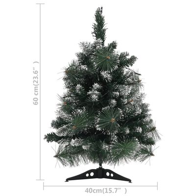 vidaXL Artificial Pre-lit Christmas Tree with Stands Green 60 cm PVC