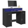 vidaXL Desk with LED Lights Black 120x55x91 cm Engineered Wood