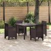 vidaXL Garden Dining Table Brown 100 x 100 x 73 cm Poly Rattan