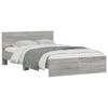 vidaXL Bed Frame with Headboard and LED Grey Sonoma 140x200 cm