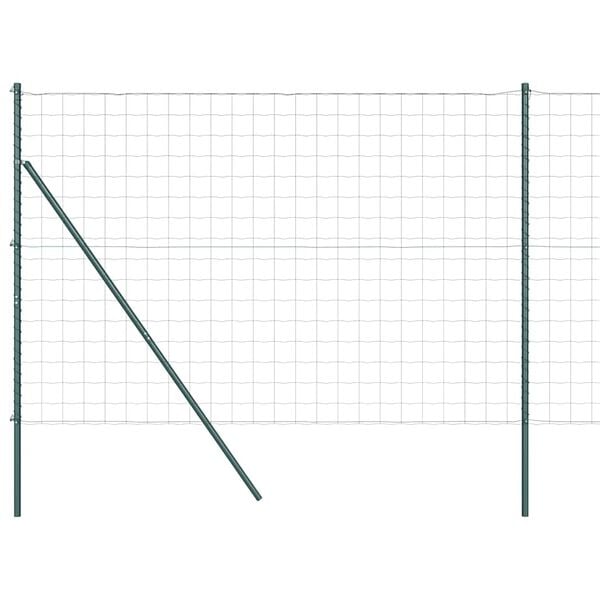 vidaXL Fence with Post Green 1.6 x 10 m Steel and PVC